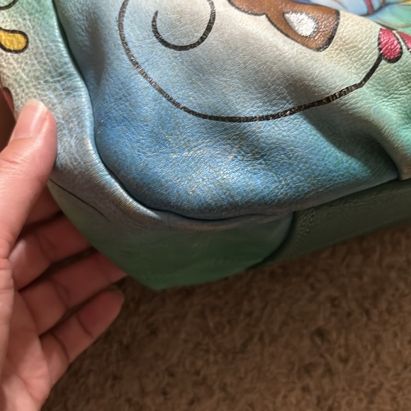 Anuschka Summer Wings Large Triple Compartment Hobo genuine leather - Picture 8 of 9